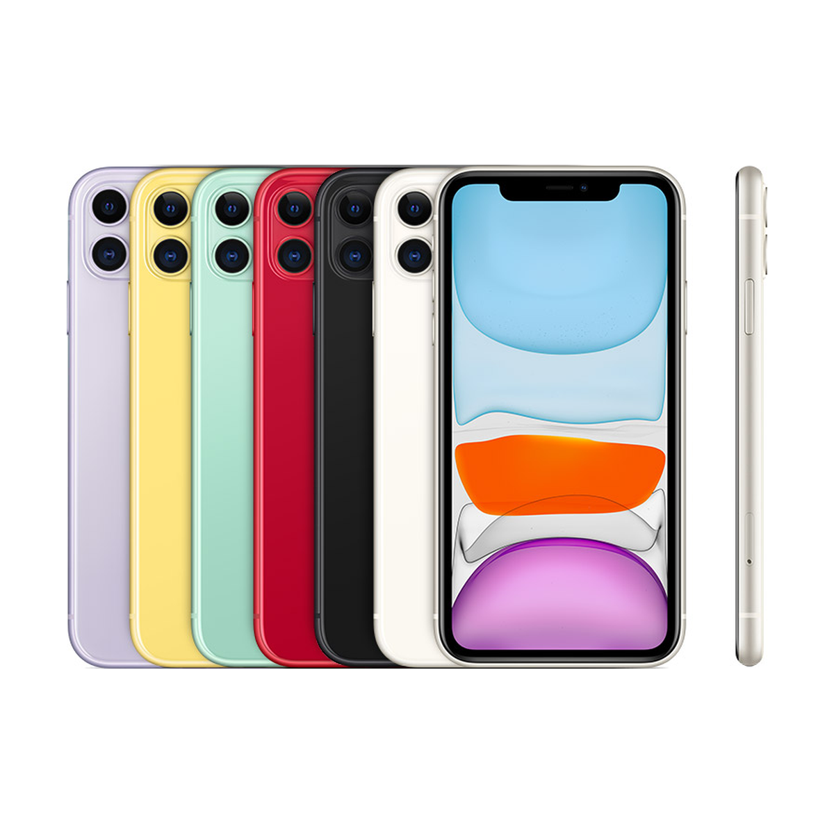 Back of the iPhone 11 in its colors