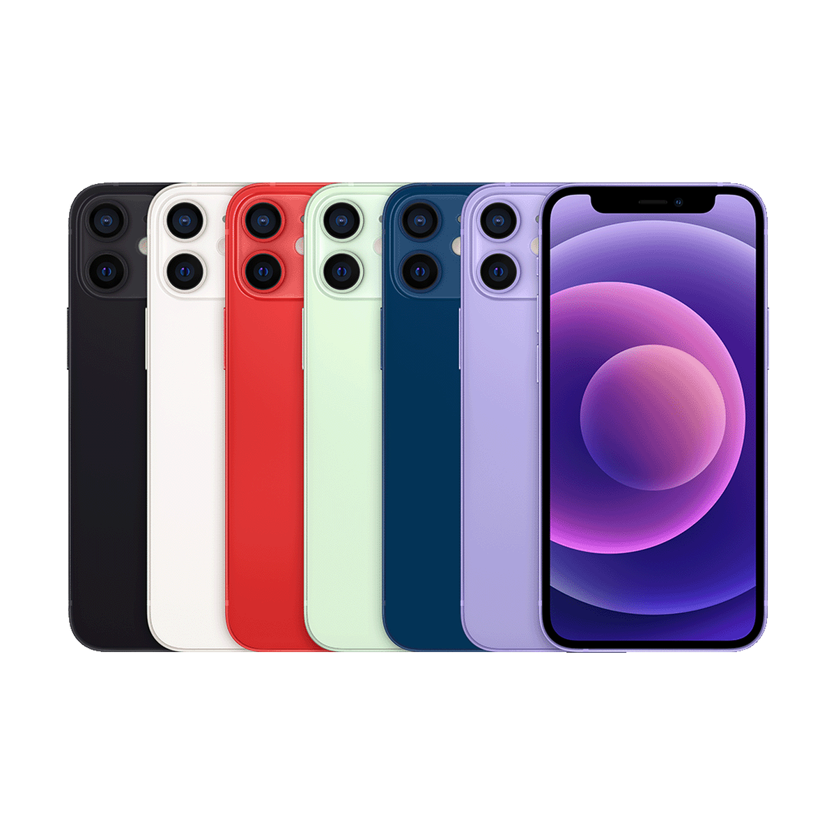 Back of the iPhone 12 Mini in its colors