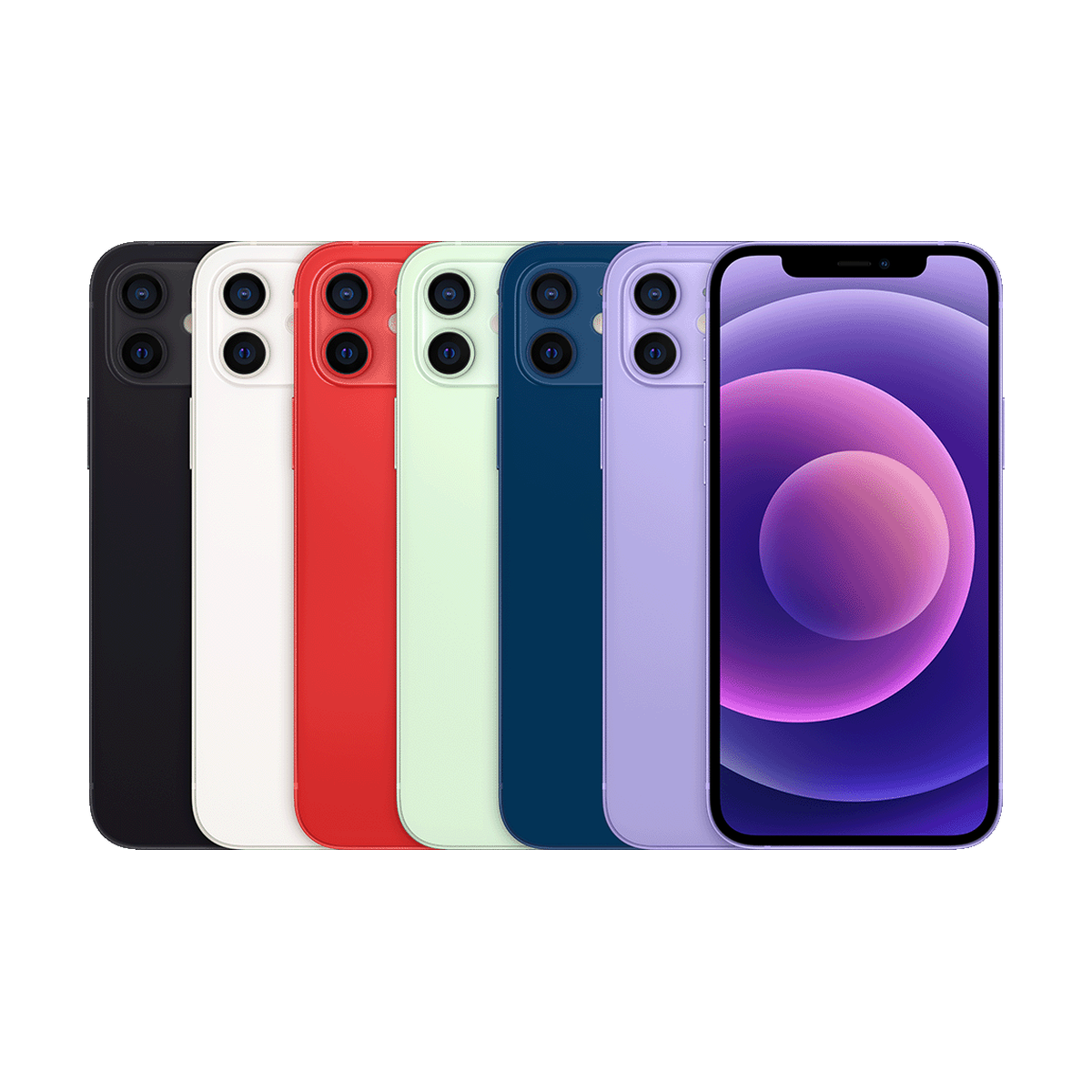 Back of the iPhone 12 in its colors