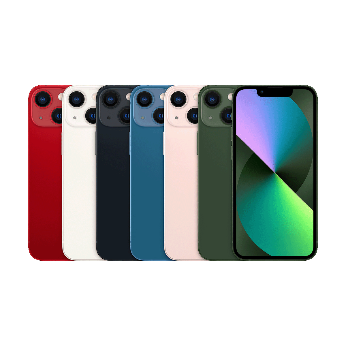Back of the iPhone 13 Mini in its colors