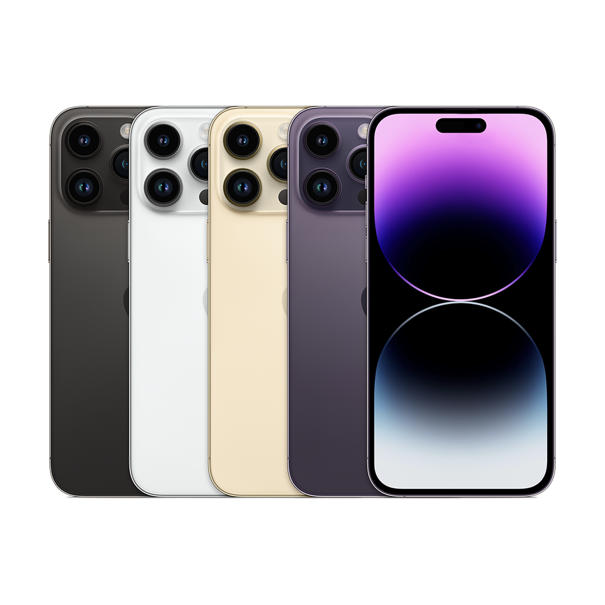 Back of the iPhone 14 Pro Max in its colors