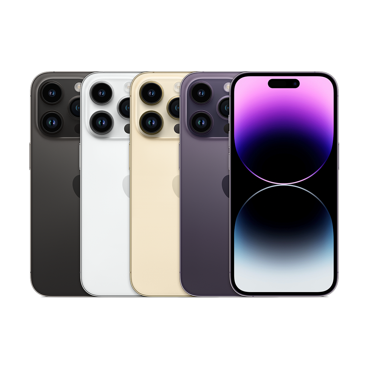 Back of the iPhone 14 Pro in its colors