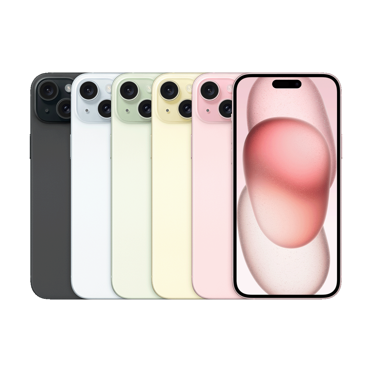 Back of the iPhone 15 Plus in its colors