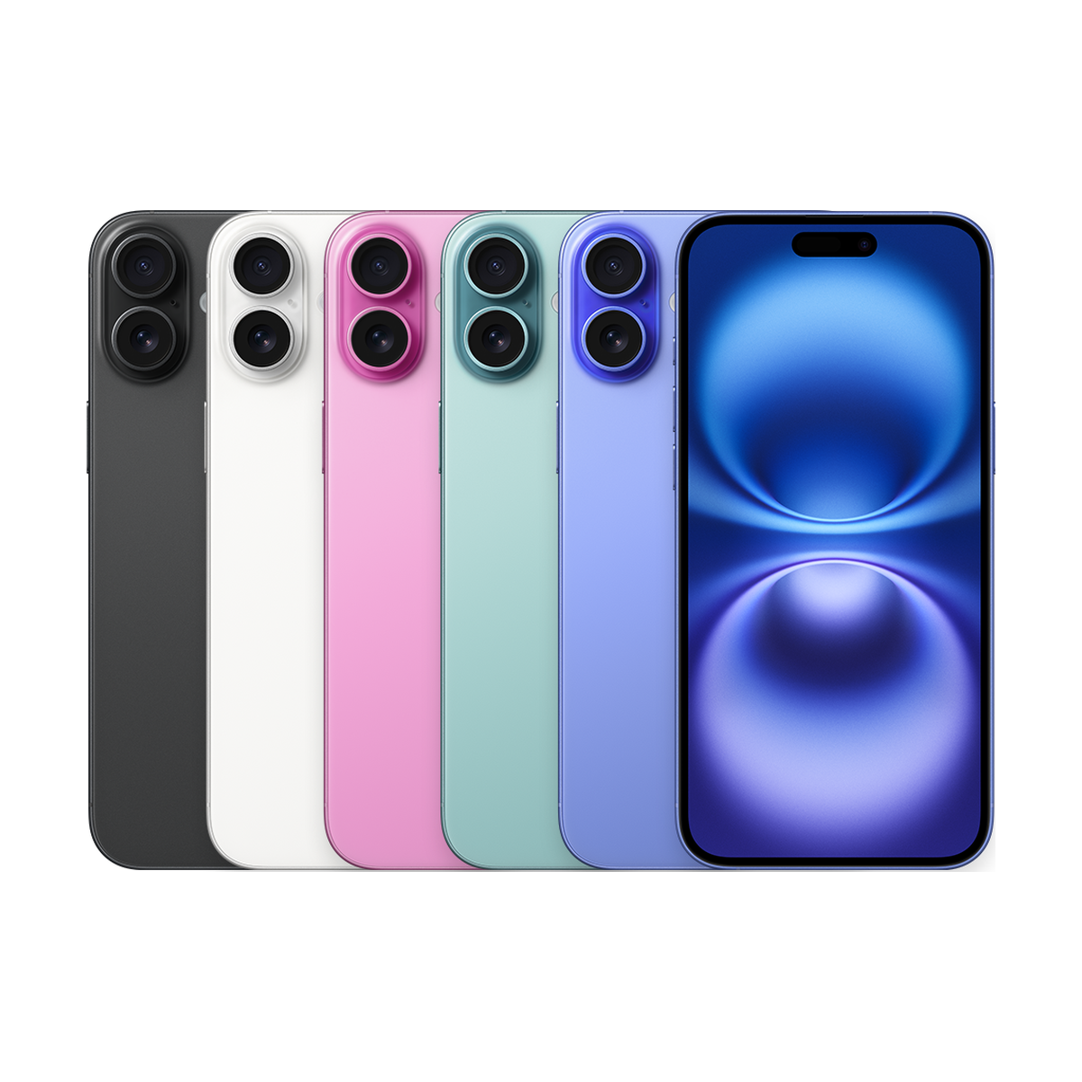 Back of the iPhone 16 Plus in its colors