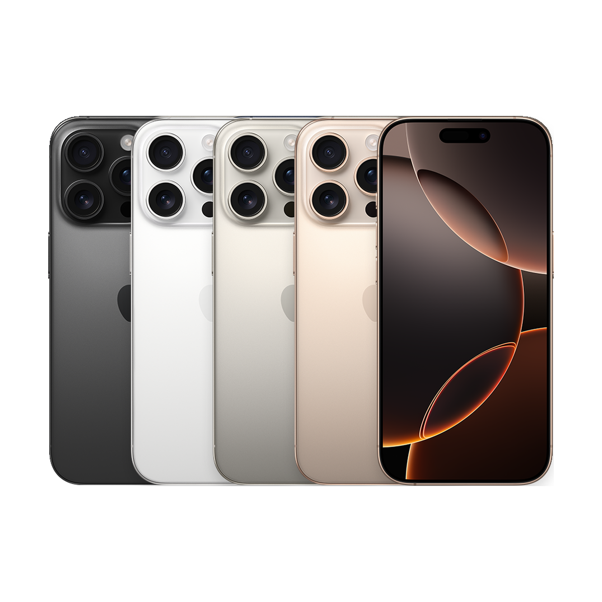 Back of the iPhone 16 Pro in its colors