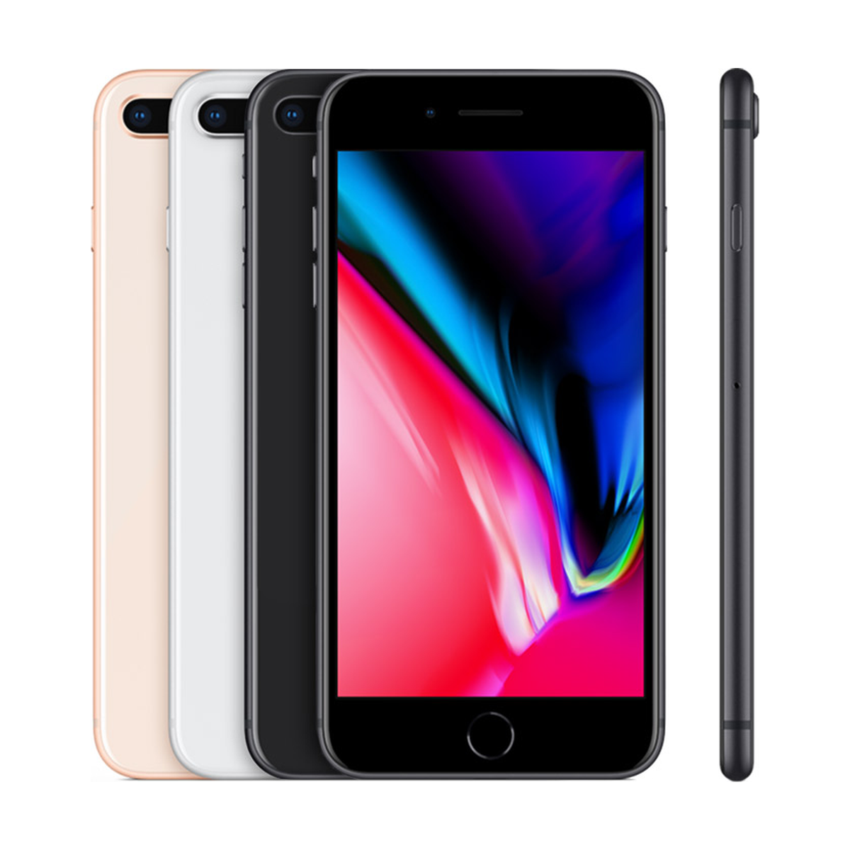 Back of the iPhone 8 Plus in its colors