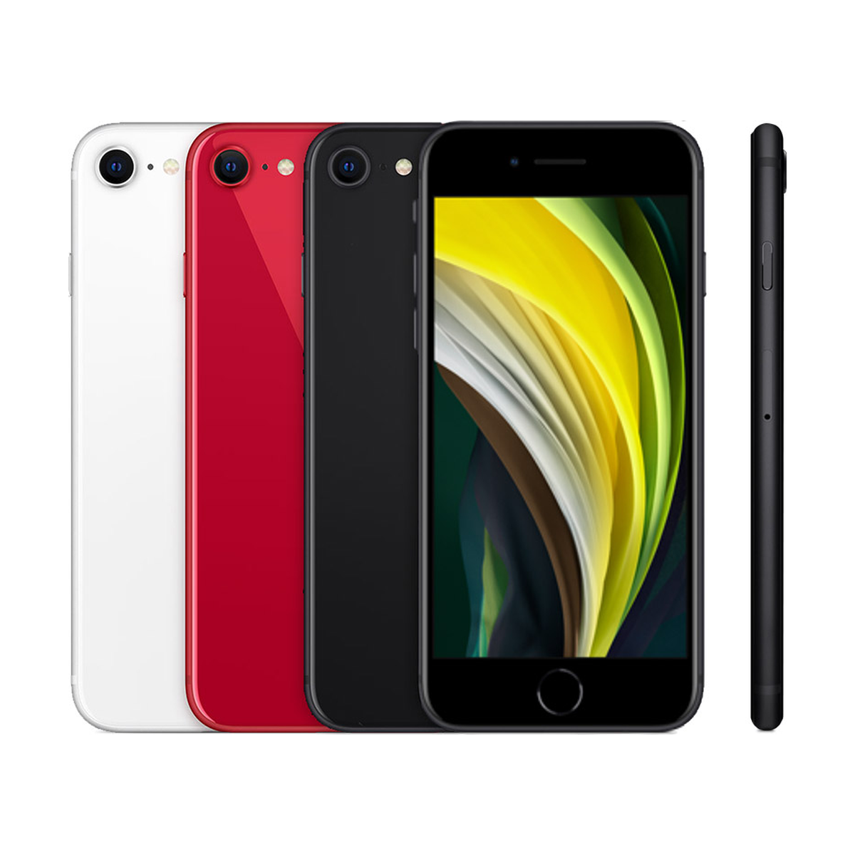 Back of the iPhone SE2 (2020) in its colors
