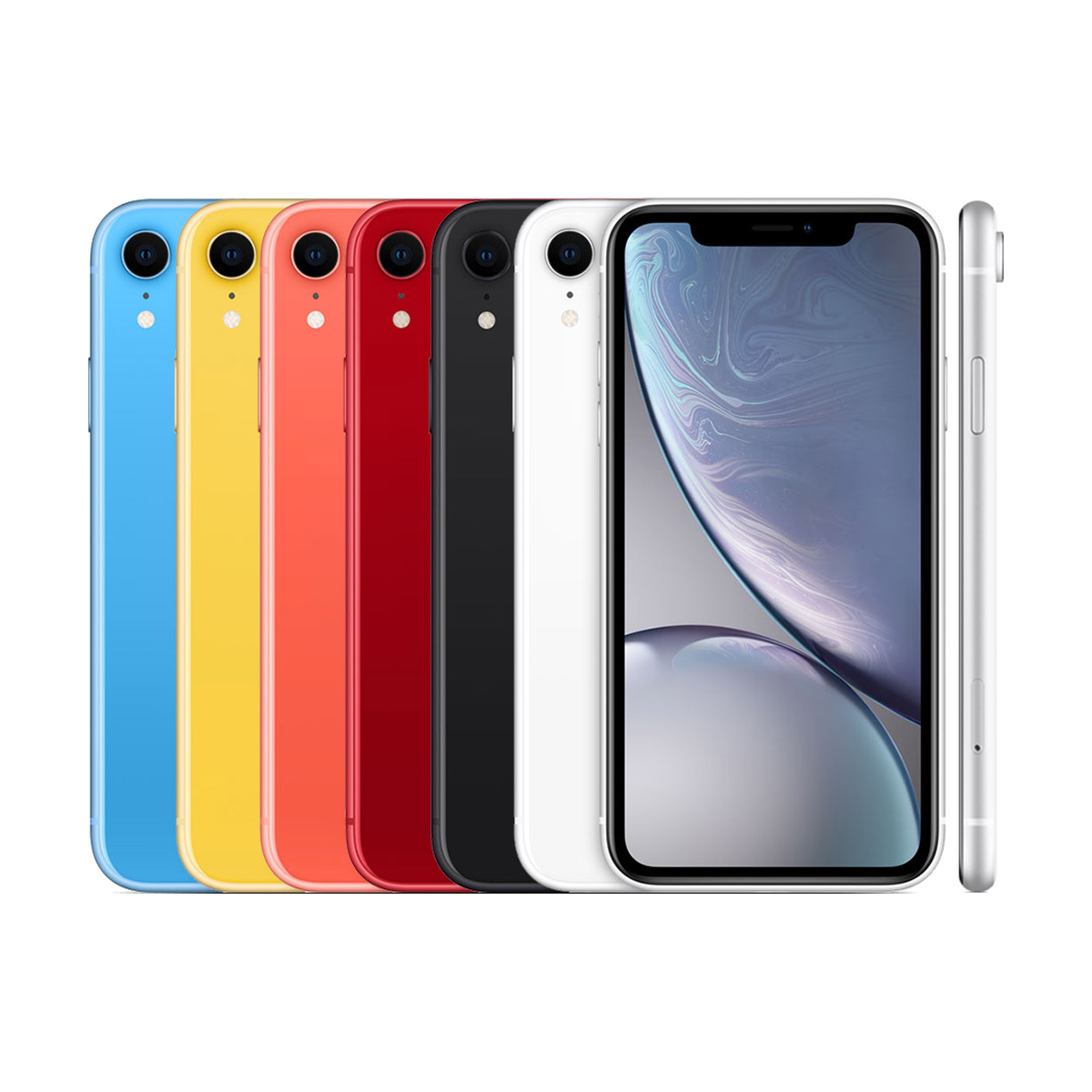 Back of the iPhone XR in its colors